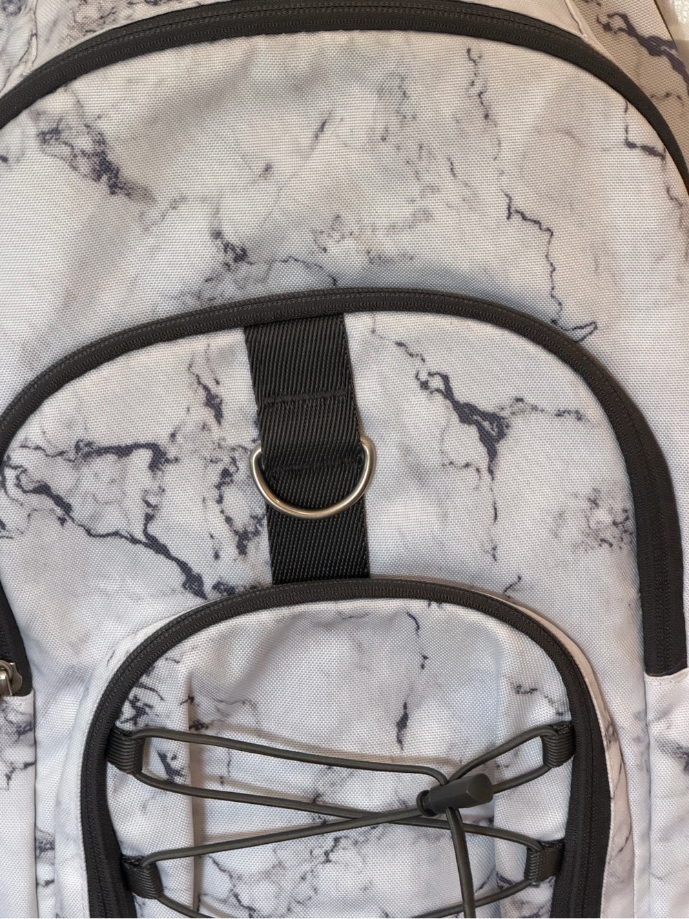 Pottery Barn Teen Marble-Print Backpack in White and Black - Picture 4 of 9
